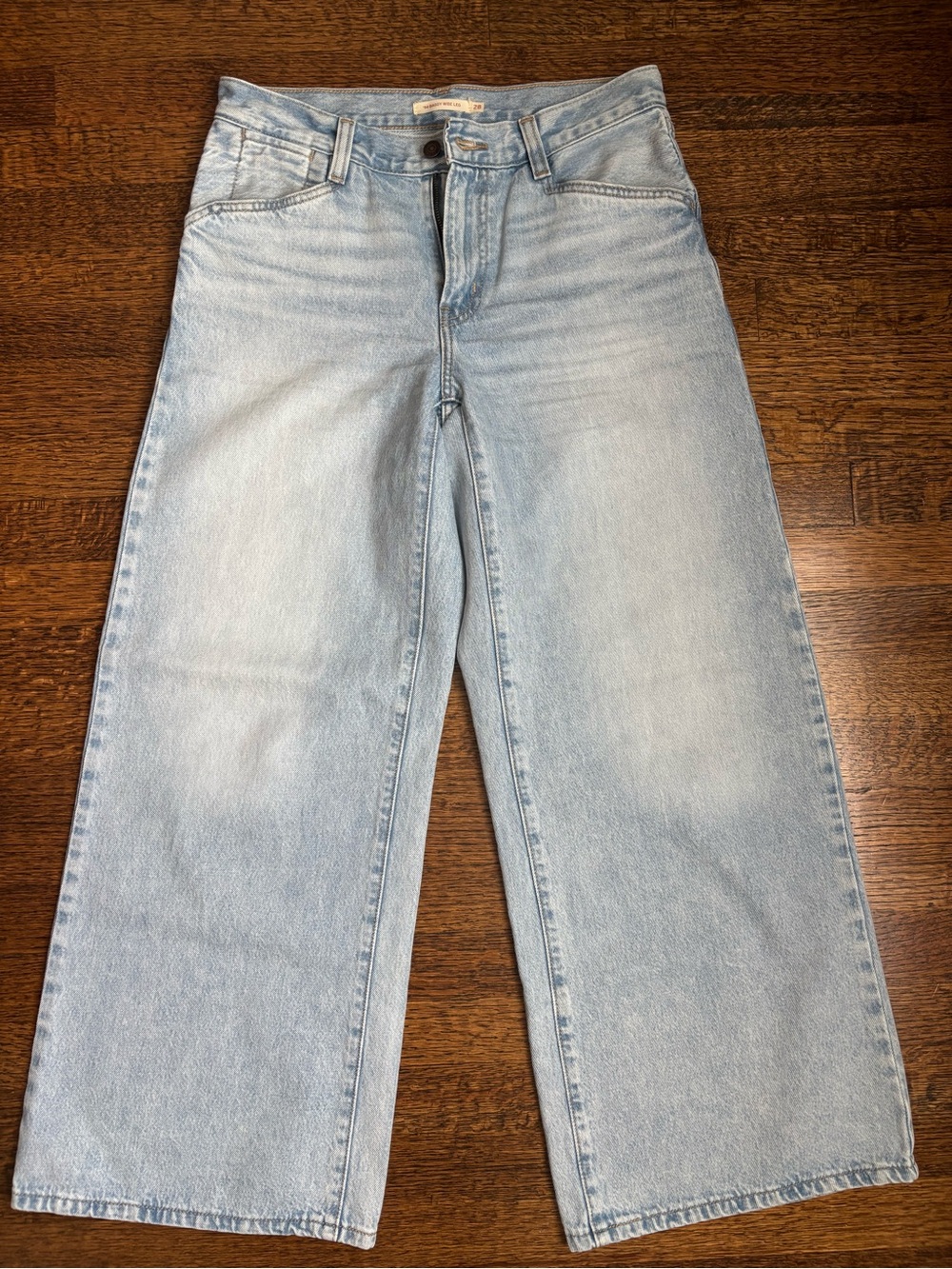 Levi's Abraided Art Light Blue Wide-Leg Jeans